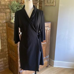 ASOS BLACK WRAP DRESS 12 NEW